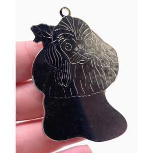 Vintage Brass Dog Christmas Ornament Cocker Spaniel Puppy Duchin Vernon